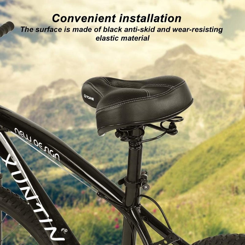 woobles Bicycle Saddle, Comfortable Bike Seat, Wide Big Bike Silicone Cushion Extra Comfort Sporty Soft Pad Saddle Seat Replacement for Men Women - Image 4